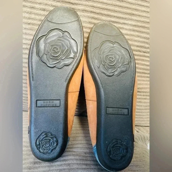 HUSH PUPPIES Women’s stitched leather flats Blue/Tan casual Size:9-1/2 - Picture 3 of 6